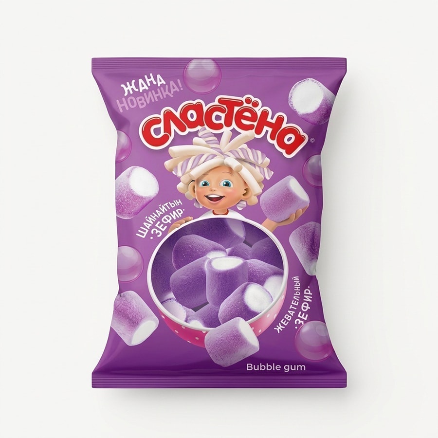 Зефир Сластена Bubble Gum, 75 гр.